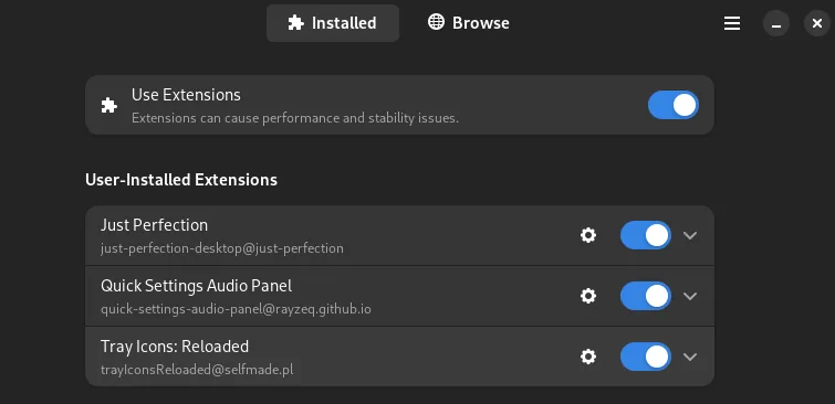 My GNOME Shell extensions