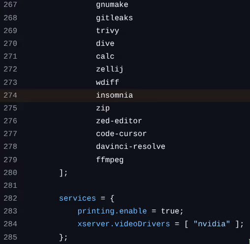 Installing Insomnia by adding one line to the NixOS configuration