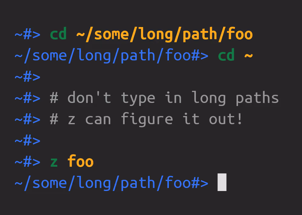 zoxide jumping straight to a project directory from anywhere in the tree